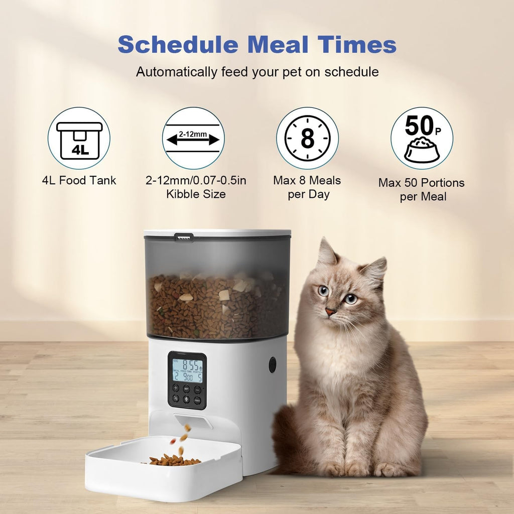 Automatic timed pet feeder 4 litre