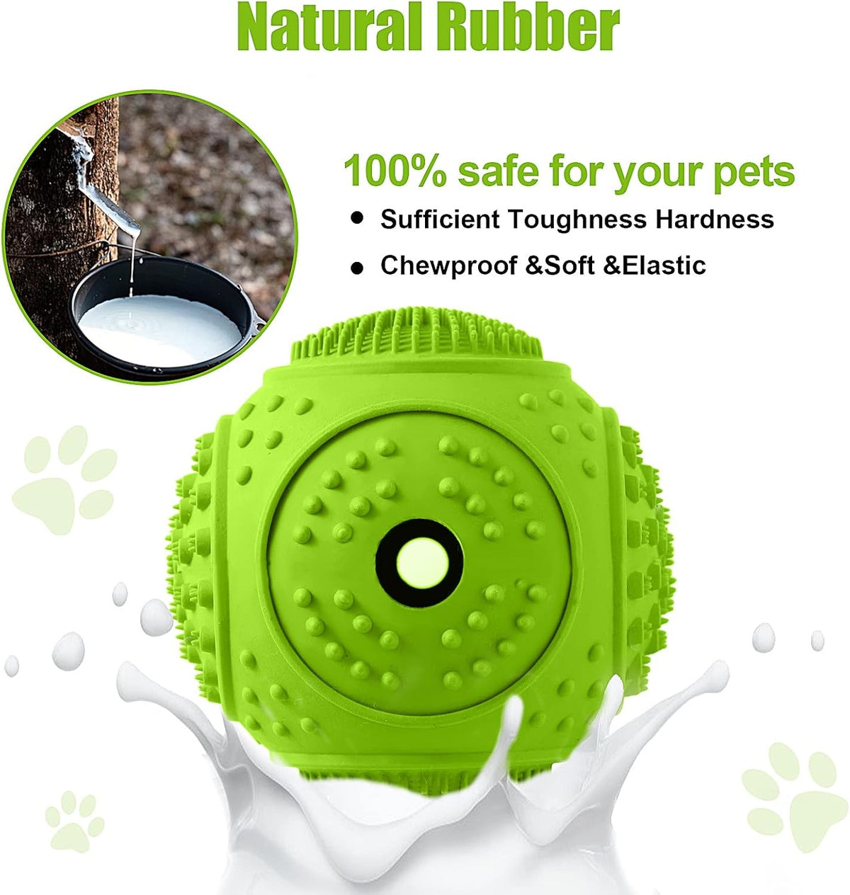 Natural rubber dog chew toys 3 pack