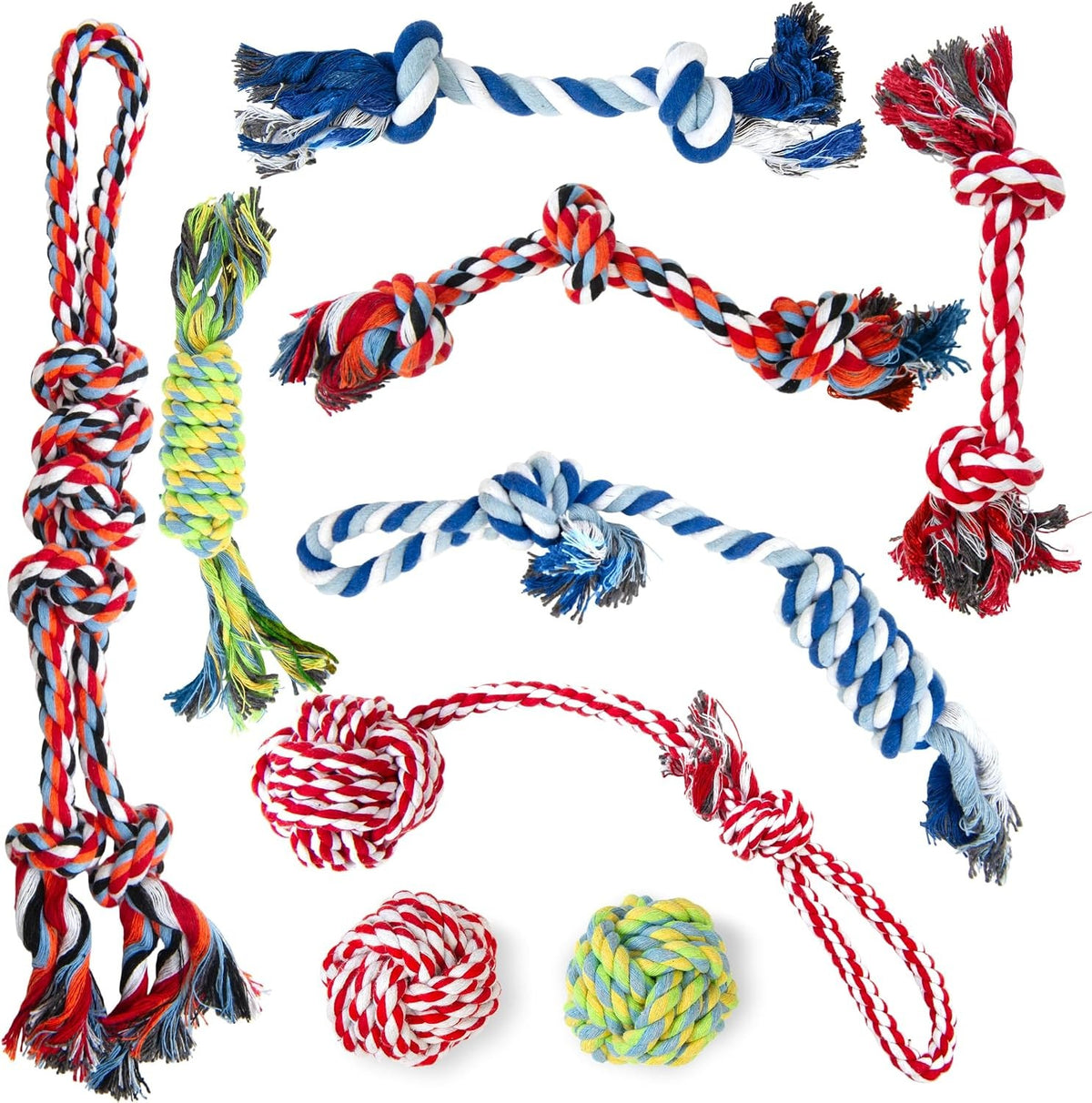 Cotton dog rope toy 9 pack