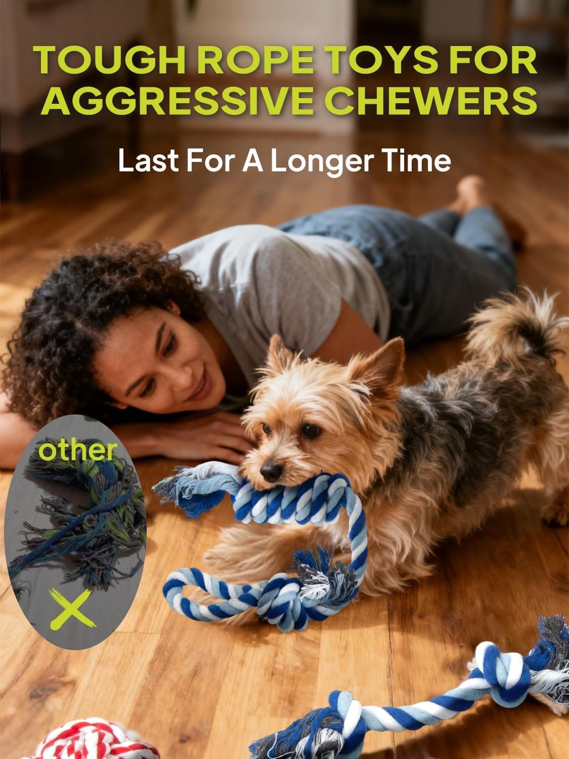 Cotton dog rope toy 9 pack