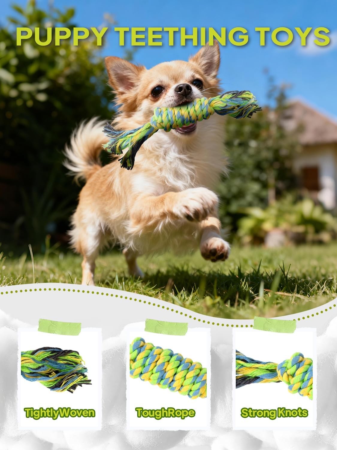 Cotton dog rope toy 9 pack