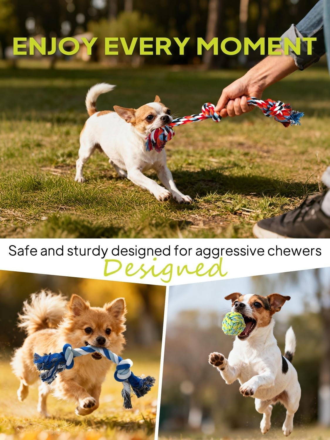 Cotton dog rope toy 9 pack