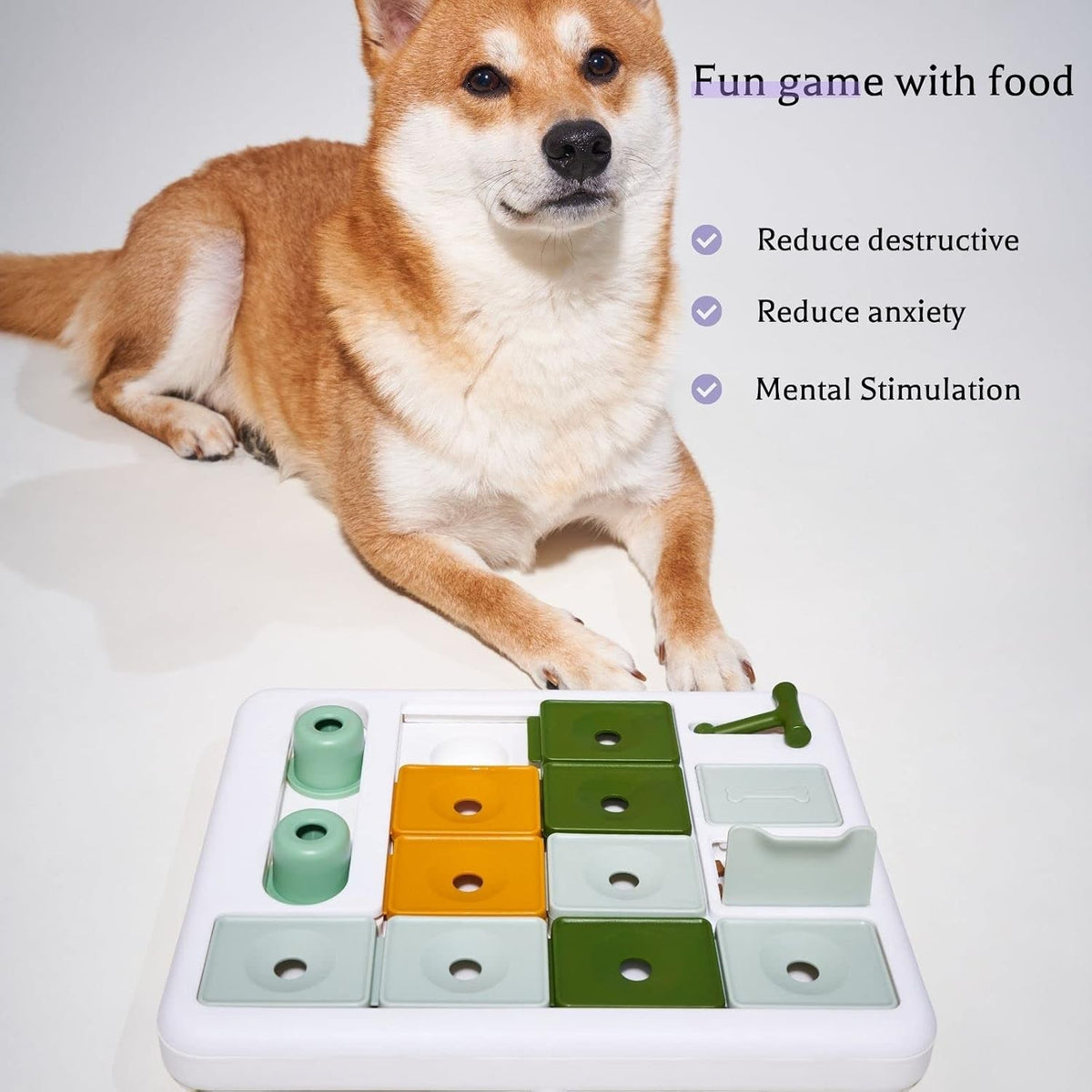 3-level dog treat puzzle toy