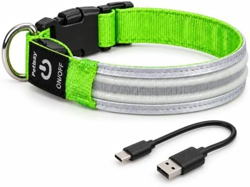 Rechargeable LED light-up dog collar