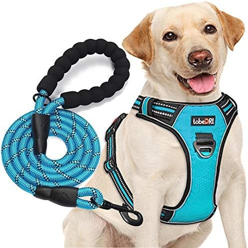 No-pull reflective dog harness