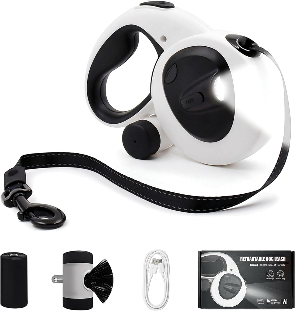 16ft retractable dog leash with LED light