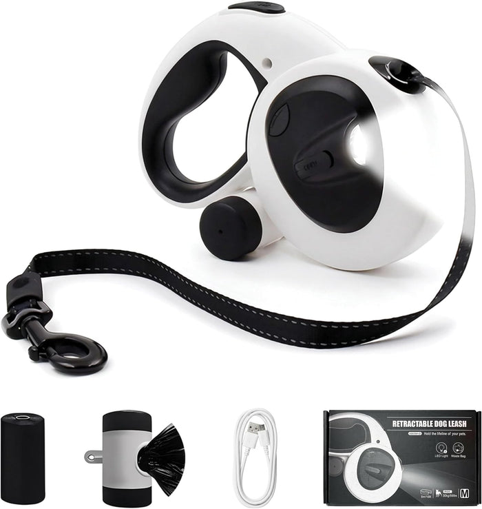 16ft retractable dog leash with LED light