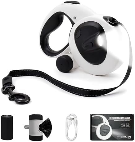 16ft retractable dog leash with LED light