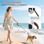 16ft retractable dog leash with LED light