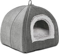 Self-warming foldable cat cave bed