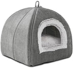 Self-warming foldable cat cave bed