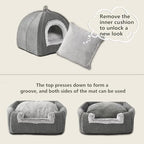 Self-warming foldable cat cave bed