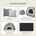 Self-warming foldable cat cave bed