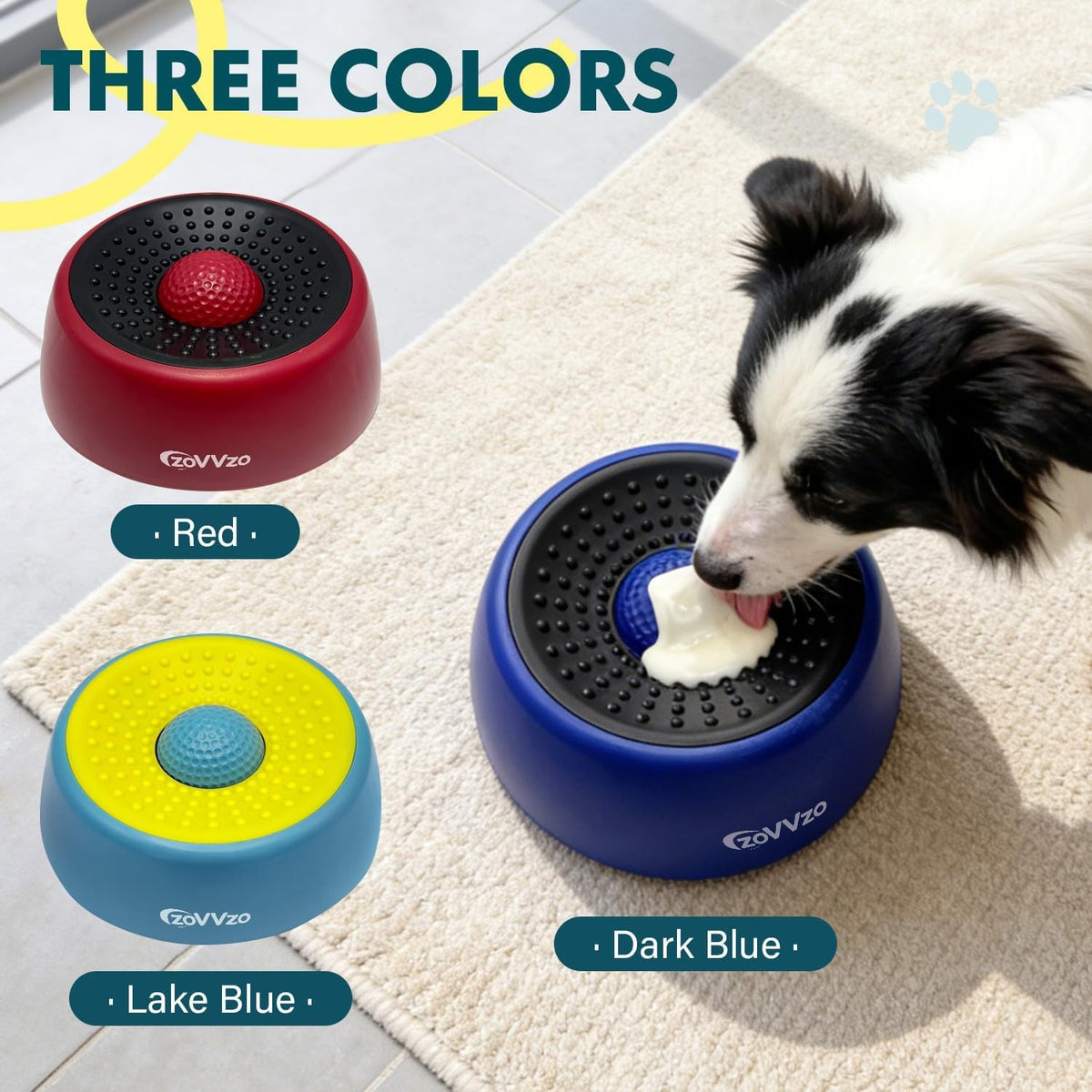 Slow feeder dog bowl with rolling ball
