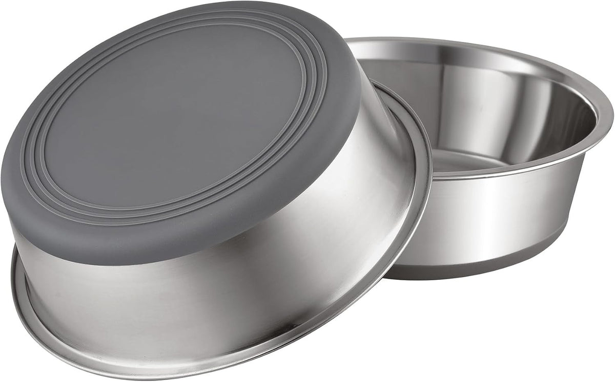 Stainless steel non-slip dog bowls set of 2