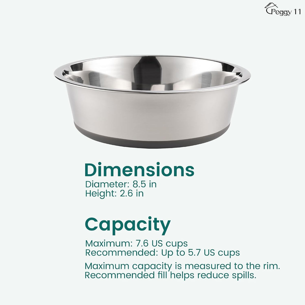 Stainless steel non-slip dog bowls set of 2
