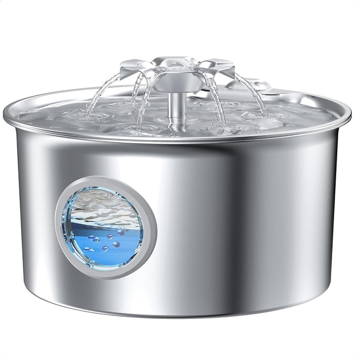 Stainless steel pet water fountain 2.6 litre